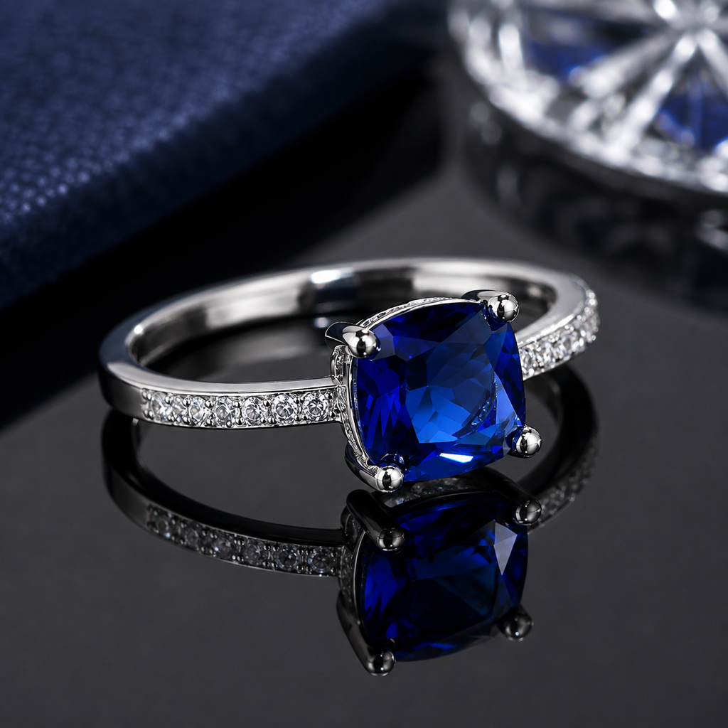 Blue Sapphire CZ Ring