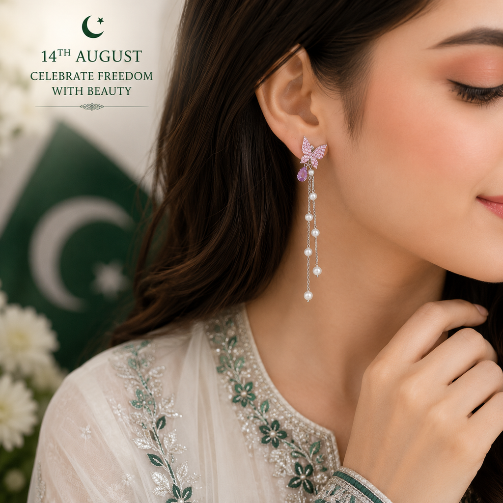 Butterfly Pearl Drop Earrings