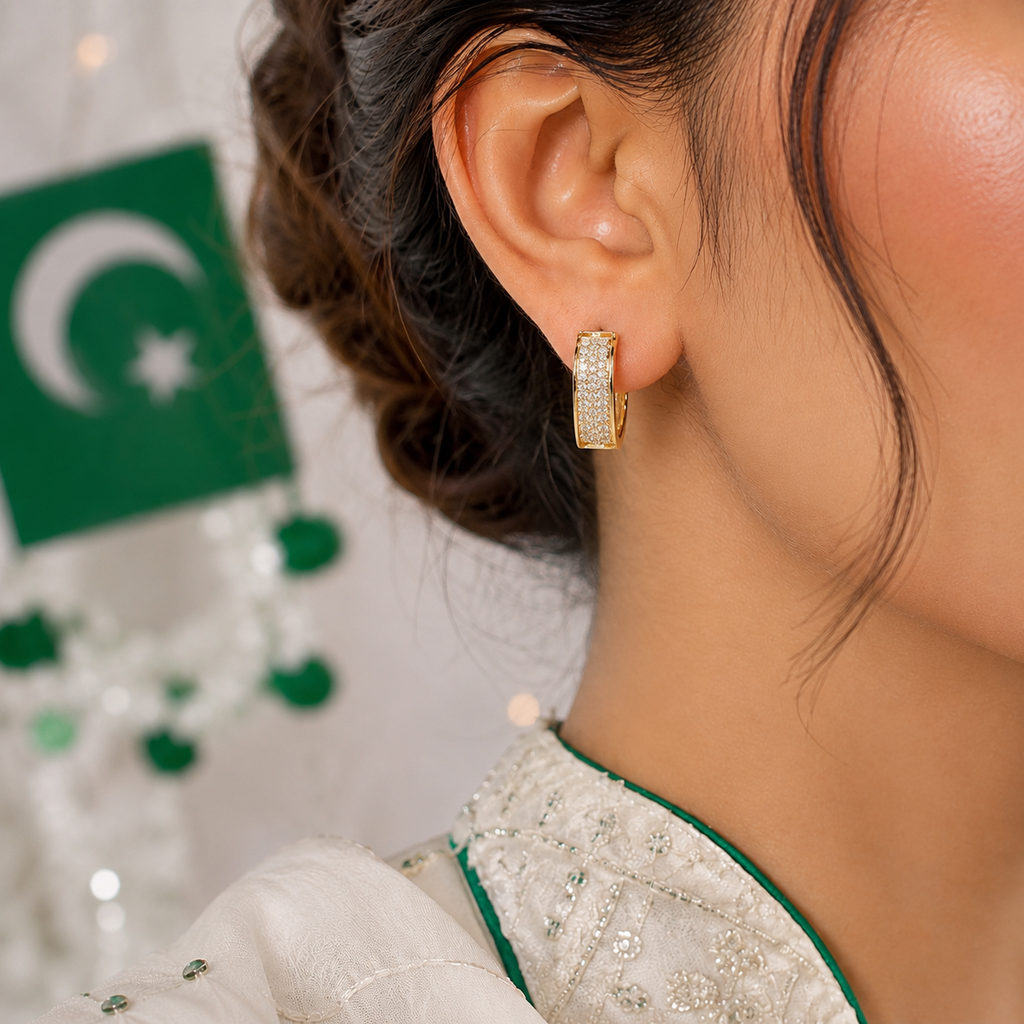 Luxury AD Gold Hoop Earrings