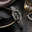 Elegant Oval Dial Leather Strap Watch