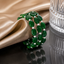 Black & Green Beaded Pearl Bracelet