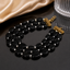 Black & Green Beaded Pearl Bracelet