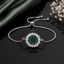 Crystal circle adjustable bracelet with sparkling stones and delicate chain