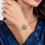 Crystal stripe ball adjustable bracelet with colorful stone detailing and delicate chain