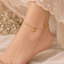 Elegant gold heart charm anklet with crystal accents for women