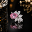 Elegant floral teardrop statement ring with sparkling stone detailing