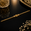 Gold beaded floral bracelet with sparkling crystal accents