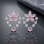 Luxury Floral Halo Zircon Stud Earrings