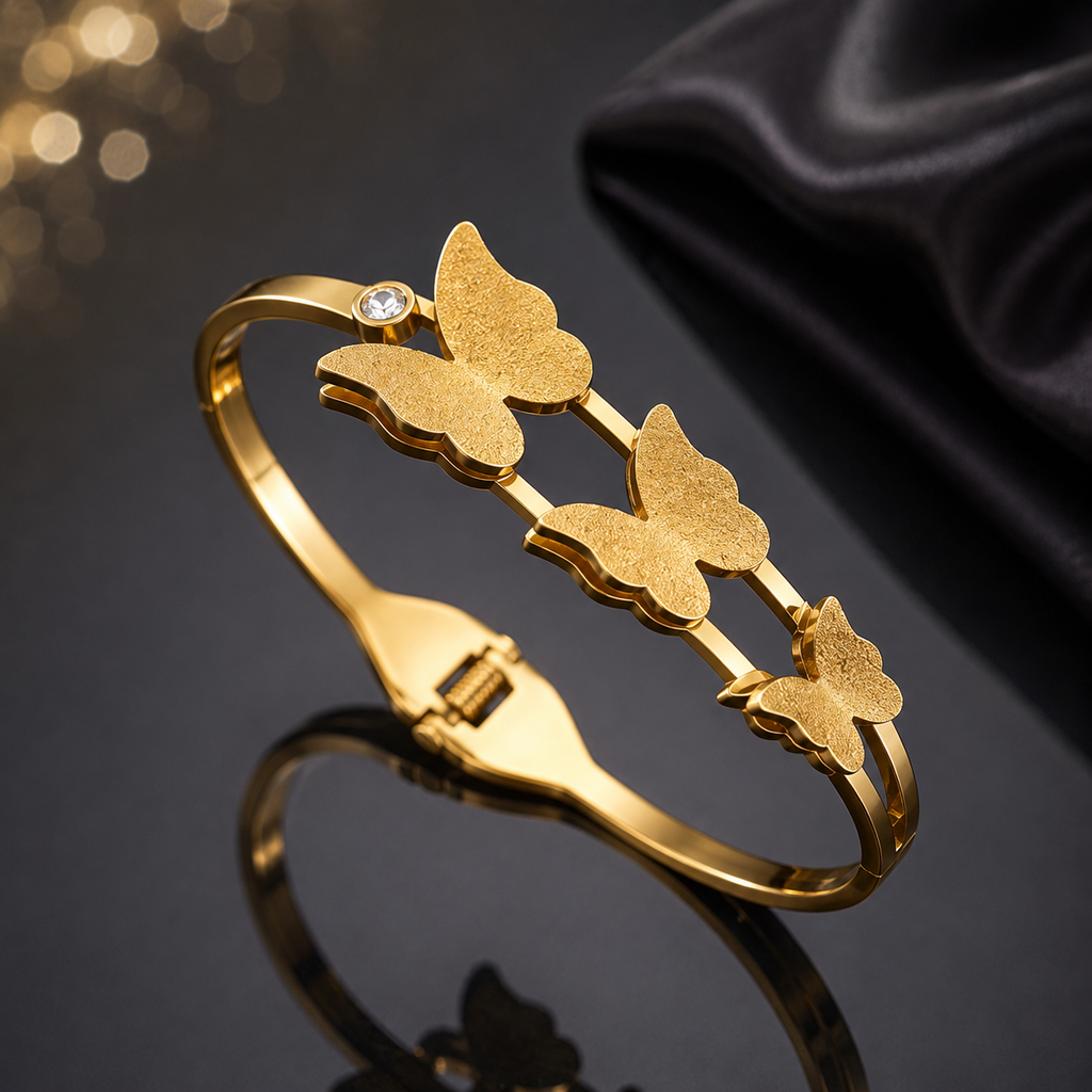 Golden Butterfly Cuff Bracelet