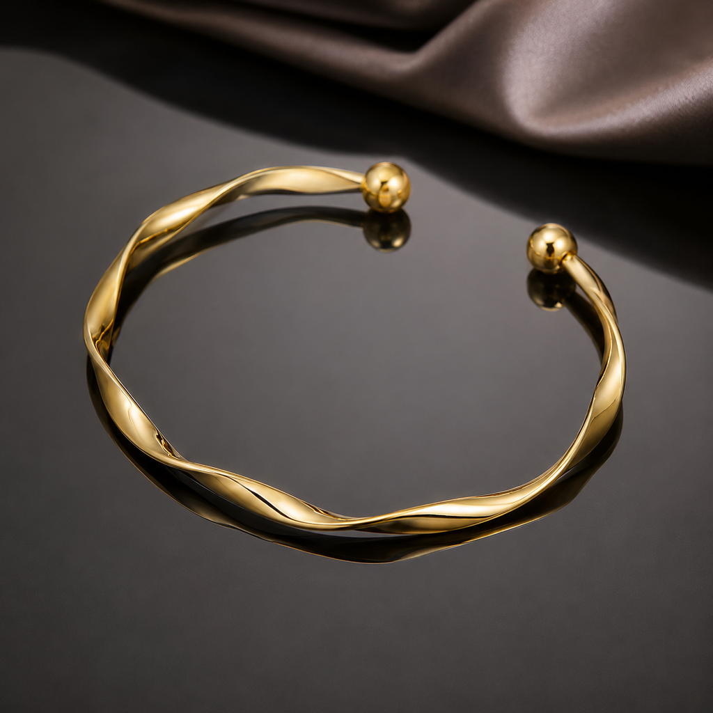 Twisted Gold Cuff Bracelet – Rs. 450