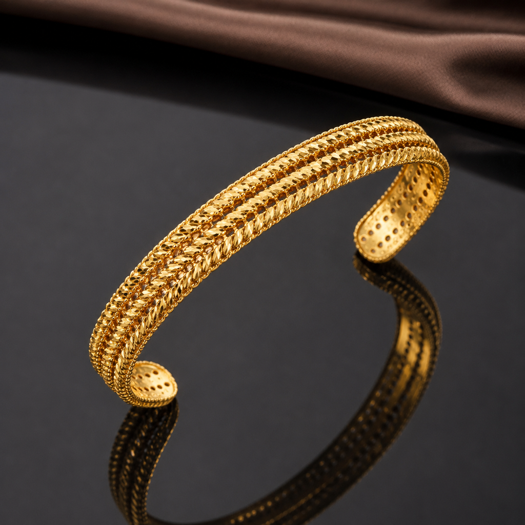 Textured Gold Cuff Bracelet