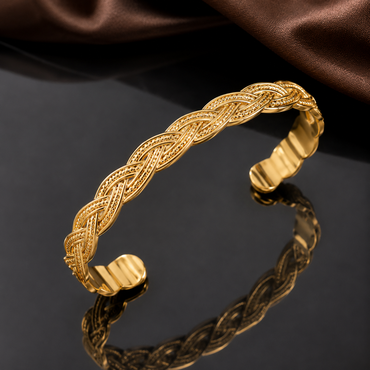 Braided Gold Cuff Bracelet
