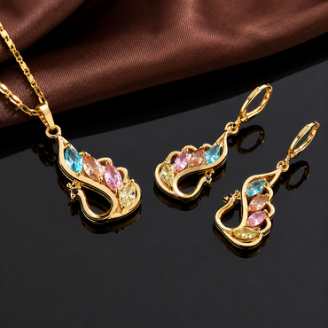 Pastel Crystal Swan Set