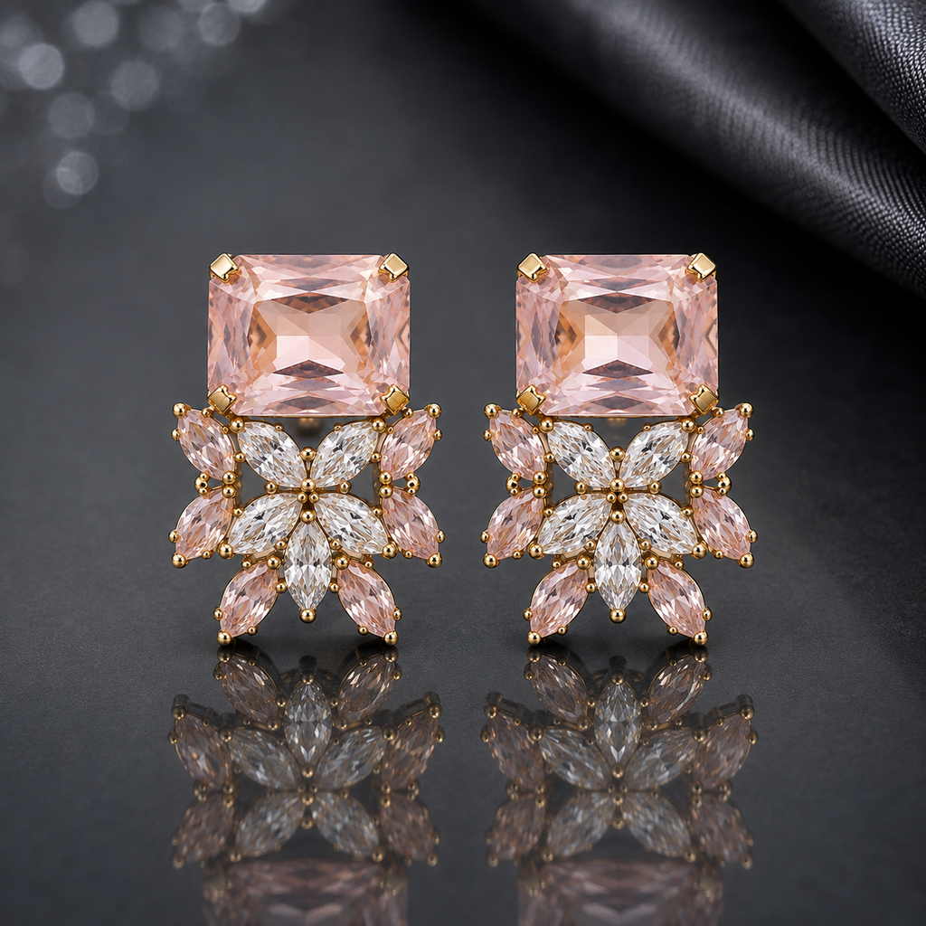 Aurora Crystal Floral Stud Earrings