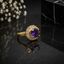Elegant Gold Purple Amethyst CZ Ring