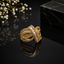 Elegant Gold Baguette CZ Statement Ring