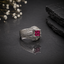 Elegant Silver Square-Cut CZ Ring