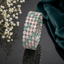 Luxury multicolor CZ stone wide bangle with green pink blue red and clear sparkling stones