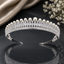 Elegant pearl crystal royal tiara with sparkling silver-tone detailing and bridal crown design