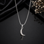 Elegant Silver-Tone Crescent Moon Pendant
