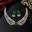 Elegant AD necklace set with intricate openwork detailing, rectangular centerpiece and matching statement earrings