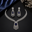 Elegant blue stone AD necklace and matching earrings set with sparkling silver-tone detailing