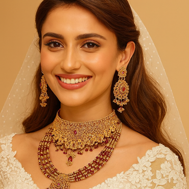 Royal Ruby Kundan Bridal Set – Rs. 29,950