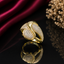 Elegant gold-tone triple oval CZ statement ring with sparkling pavé detailing and overlapping oval design