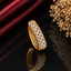 Elegant gold-tone full pavé CZ band ring with multiple rows of sparkling round stones and openwork detailing
