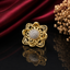 Elegant gold-plated crystal flower ring for women – destiny.pk