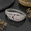 Elegant Floral Crystal Bangle