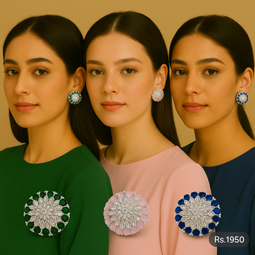 Floral Round Stud Earrings – Rs. 1,950