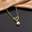 Crystal Heart Pearl Necklace