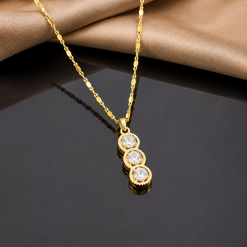 Triple Crystal Necklace