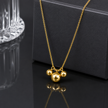 Elegant Triple Ball Pendant Necklace