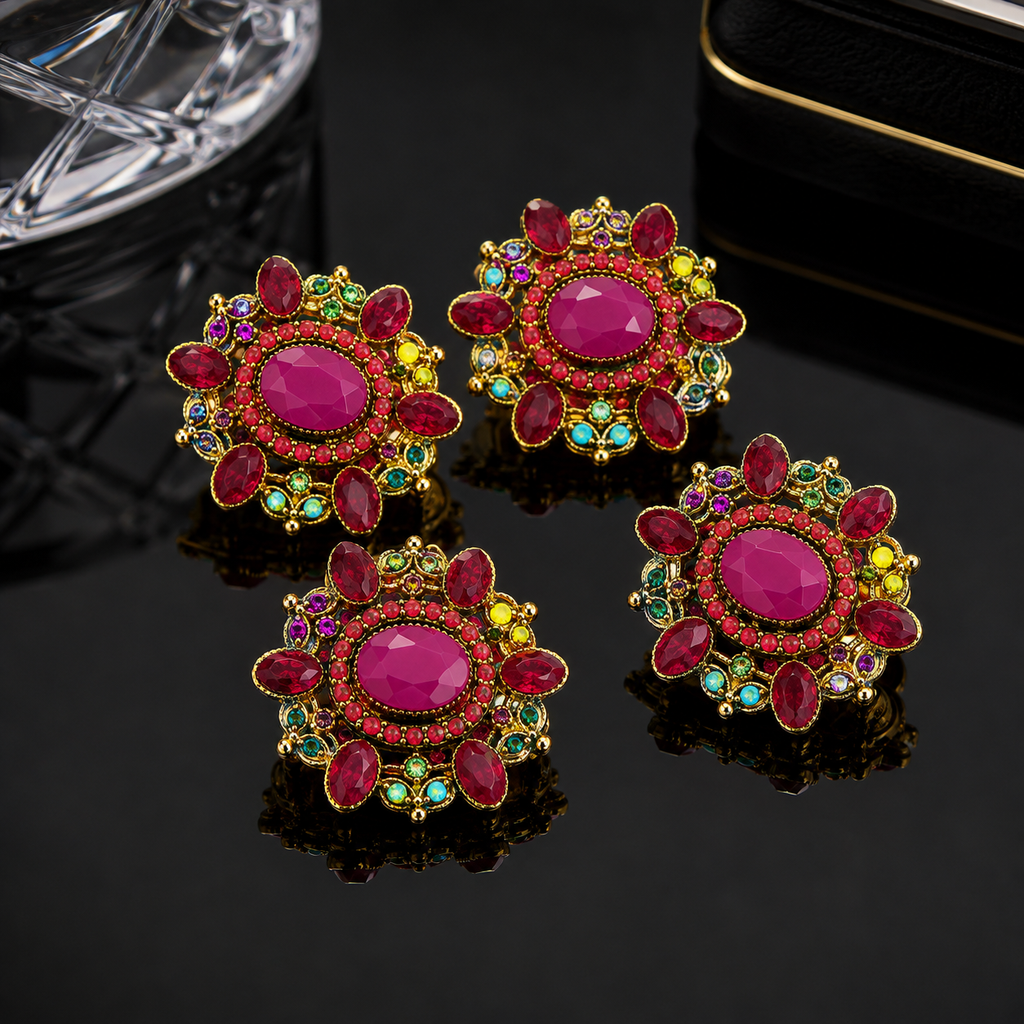 Traditional Ruby Floral Set