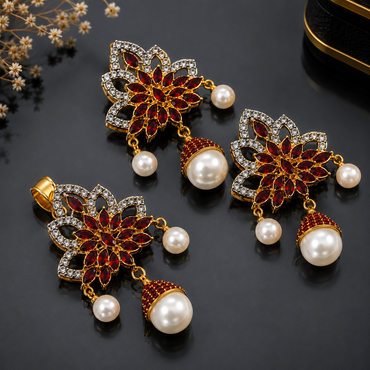 Ruby Pearl Set
