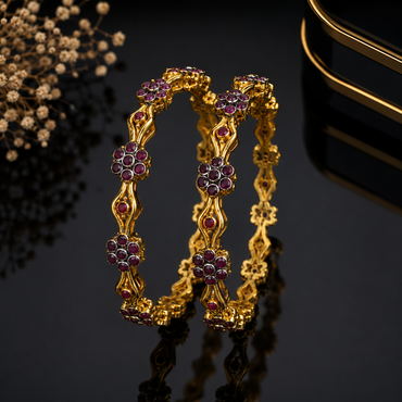 Floral Crystal Bangles