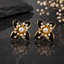 Floral Pearl Stud Earrings