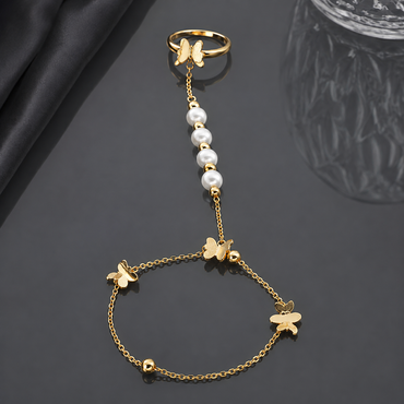 Butterfly Pearl Hand Chain