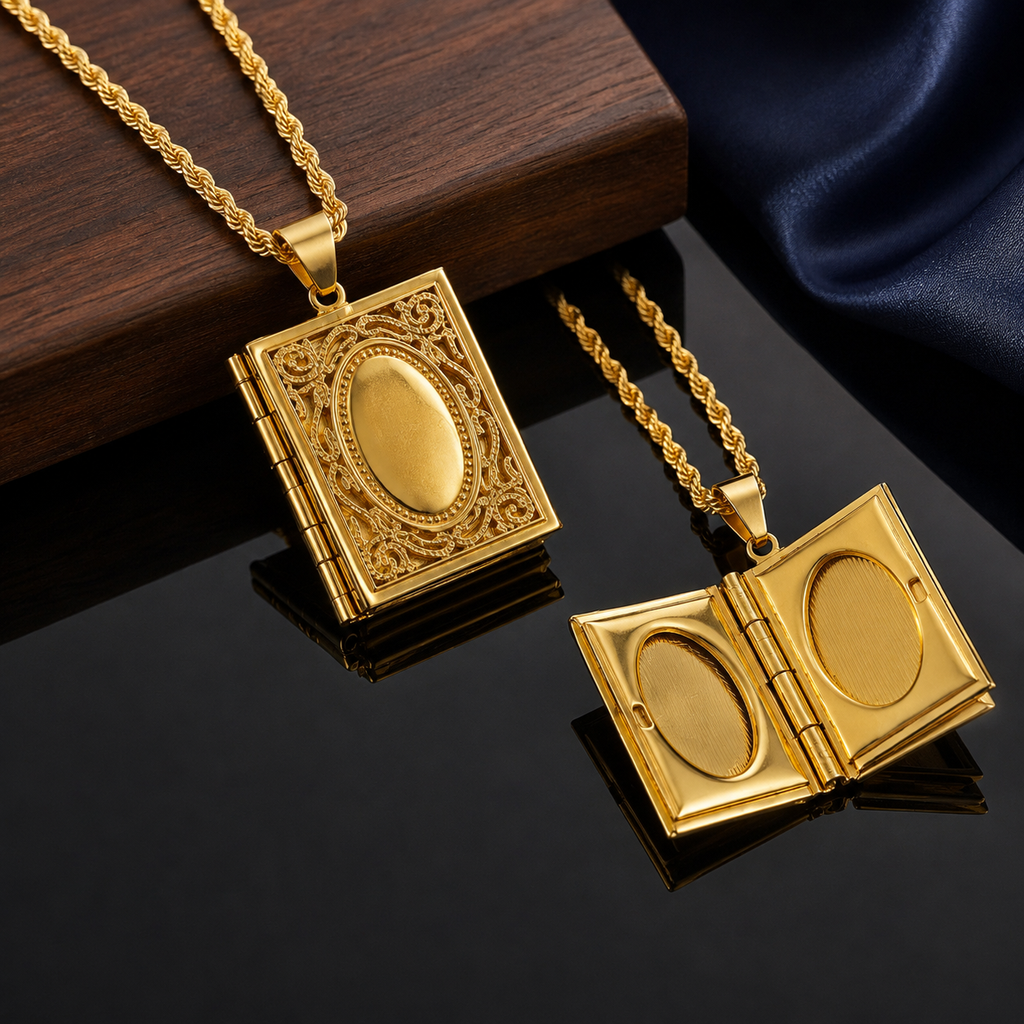 Vintage Book Locket Necklace