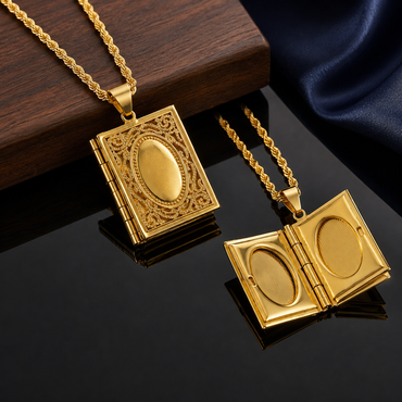 Vintage Book Locket Necklace
