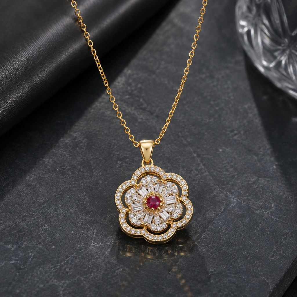 Floral Crystal Pendant
