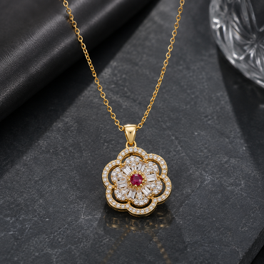 Floral Crystal Pendant