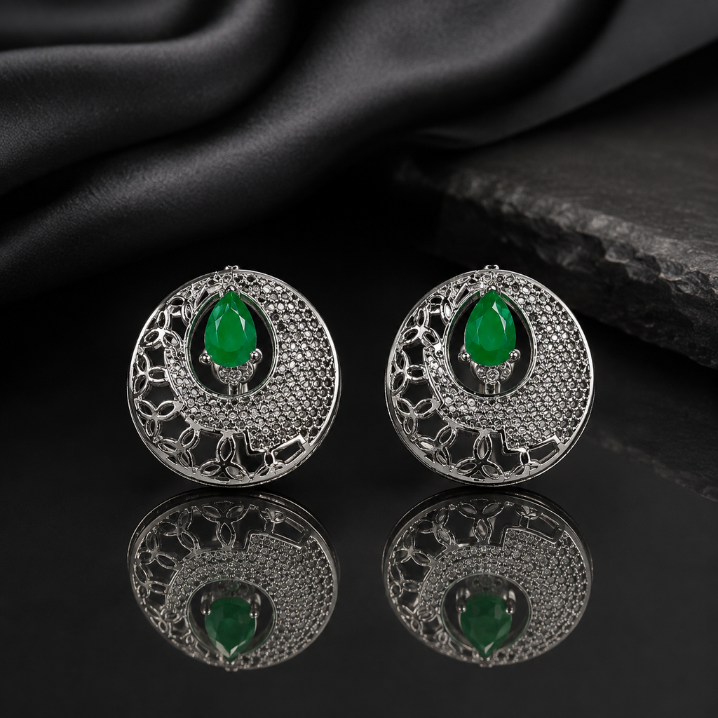 Silver Filigree Stud Earrings