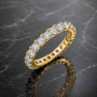 Elegant Golden Crystal Eternity Band