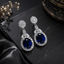 Royal Blue Sapphire Crystal Drop Earrings