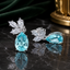 Aqua Blue Crystal Drop Earrings