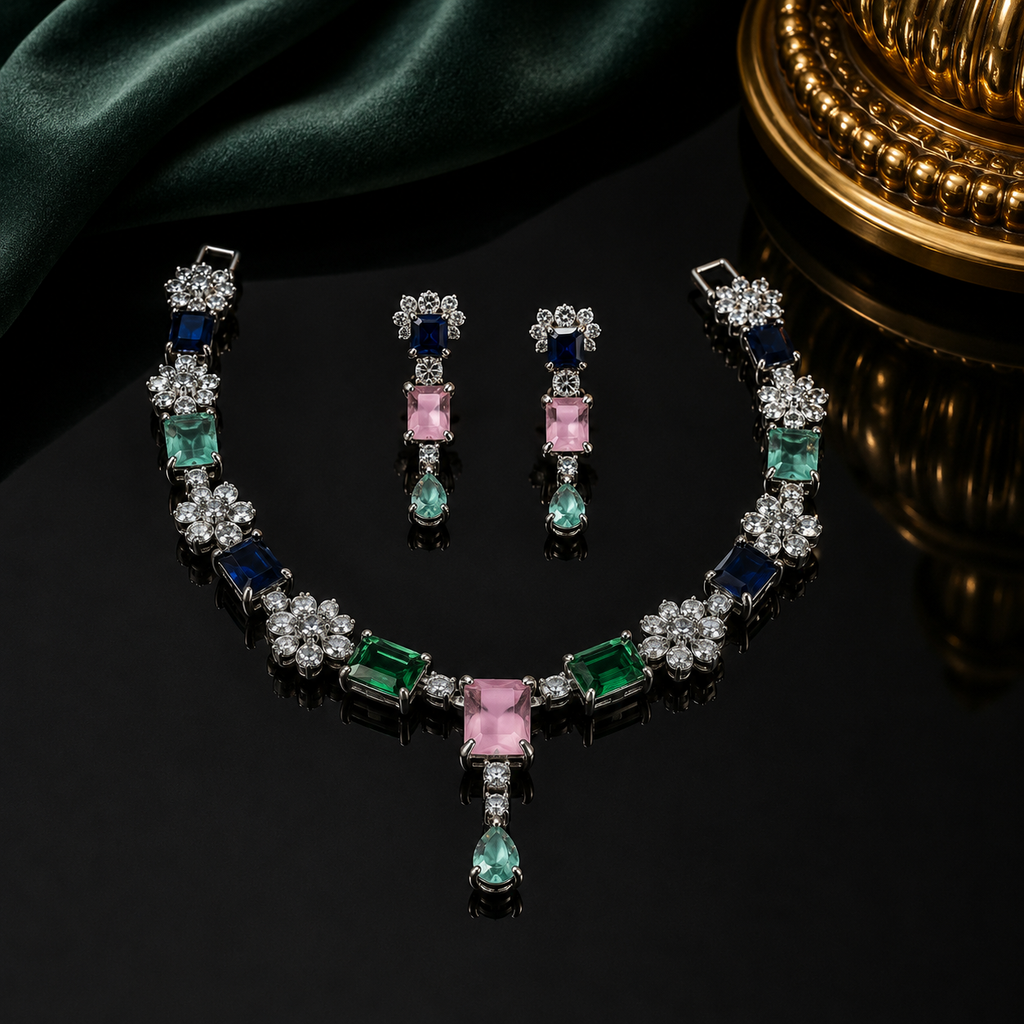 Multicolor Crystal Necklace Set