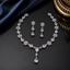Elegant Crystal Floral Necklace Set